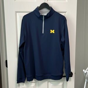 U of Michigan Wolverines Mens 1/4 zip. Peter Millar